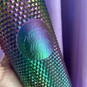 Starbucks 2023 Bling Oil Slick Studded 16oz Tumbler Cold Cup Iridescent